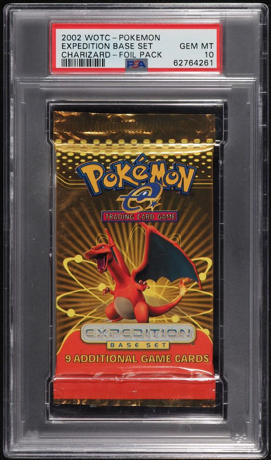 2002 POKEMON EXPEDITION BASE SET FOIL PACK CHARIZARD ART PSA 10 GEM MINT