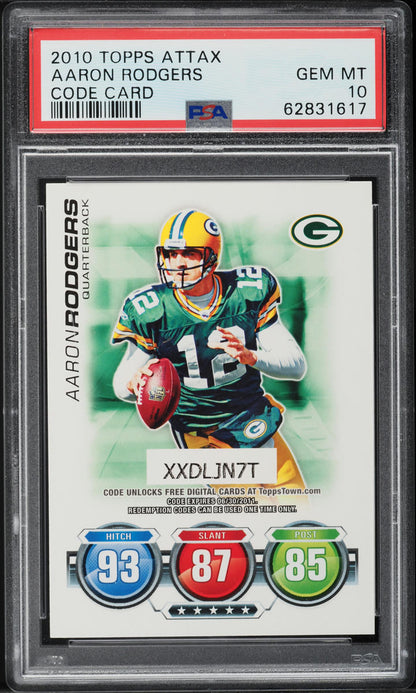 2010 TOPPS ATTAX CODE CARD AARON RODGERS PSA 10 GEM MINT