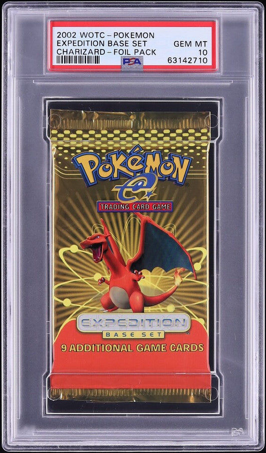 2002 POKEMON EXPEDITION BASE SET CHARIZARD BOOSTER PACK PSA 10