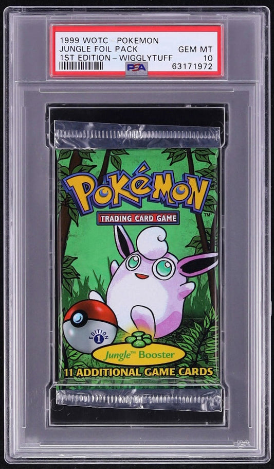 1999 POKEMON JUNGLE 1ST EDITION WIGGLYTUFF BOOSTER PACK PSA 10