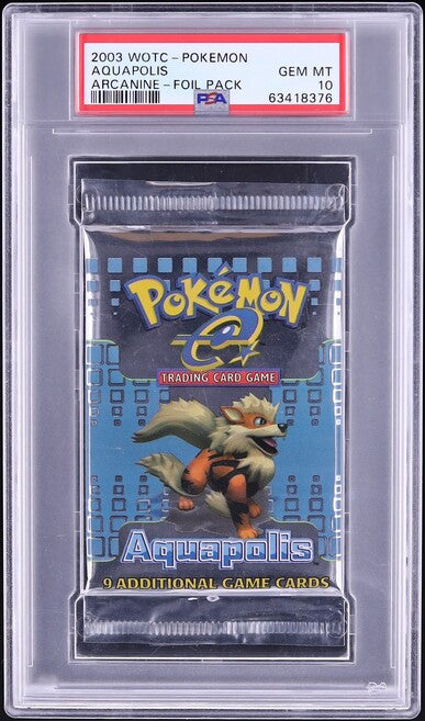2003 POKEMON AQUAPOLIS ARCANINE BOOSTER PACK PSA 10