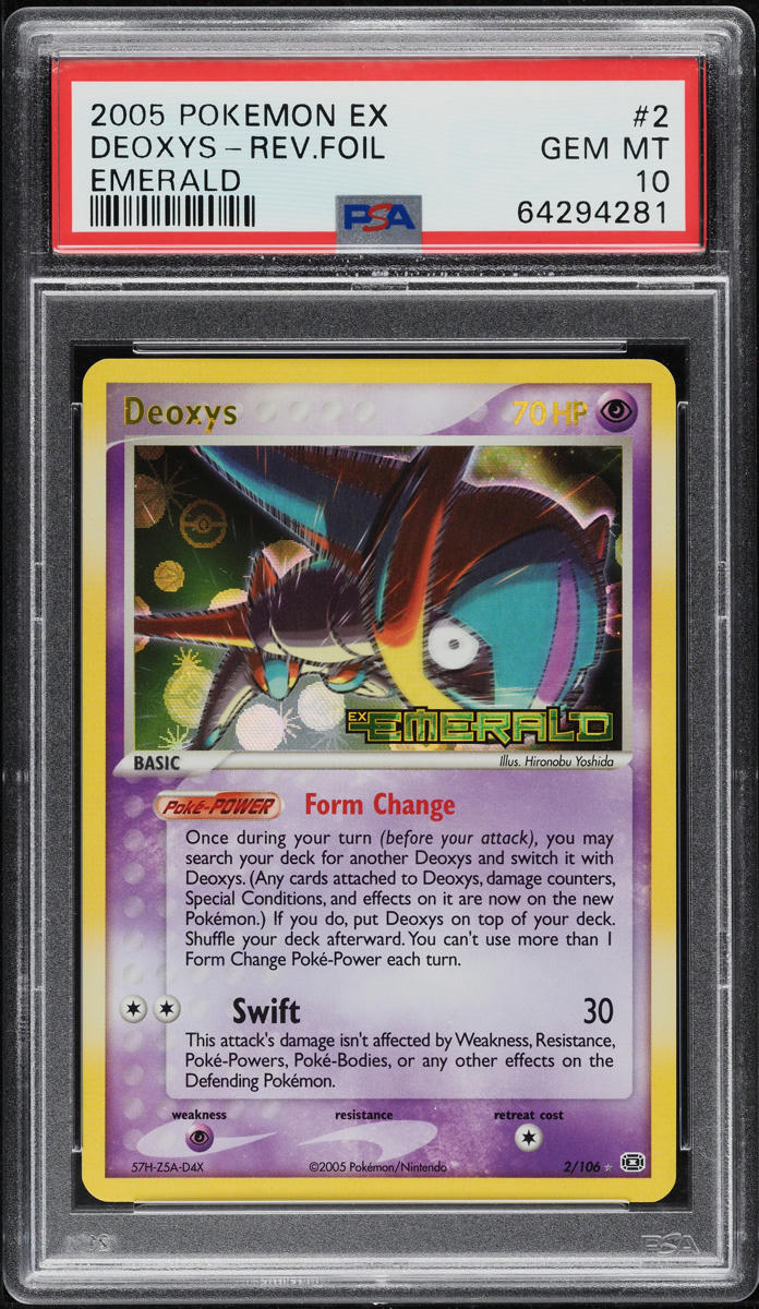 2005 POKEMON EX EMERALD REVERSE HOLO DEOXYS #2 PSA 10 *POP 8*