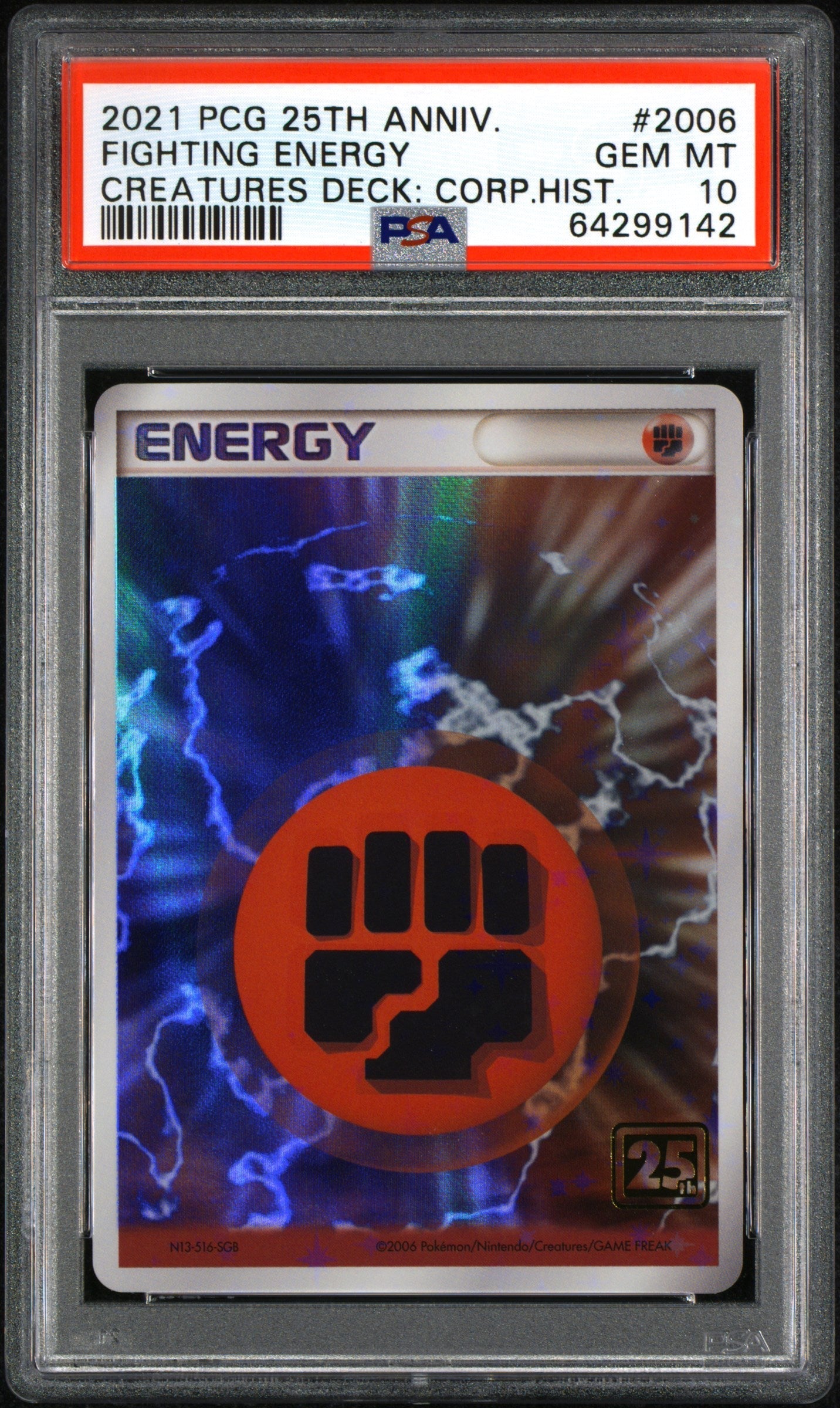 2021 POKEMON JAPANESE CREATURES DECK CORPORATE HISTORY FIGHTING ENERGY PSA 10