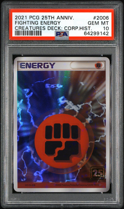 2021 POKEMON JAPANESE CREATURES DECK CORPORATE HISTORY FIGHTING ENERGY PSA 10