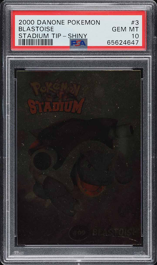 2000 DANONE POKEMON STADIUM TIP SHINY BLASTOISE #3 PSA 10 GEM MINT