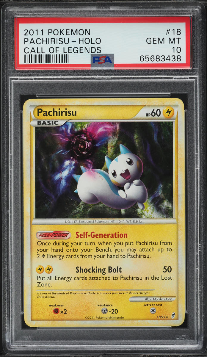 2011 POKEMON CALL OF LEGENDS HOLO PACHIRISU #18 PSA 10 GEM MINT