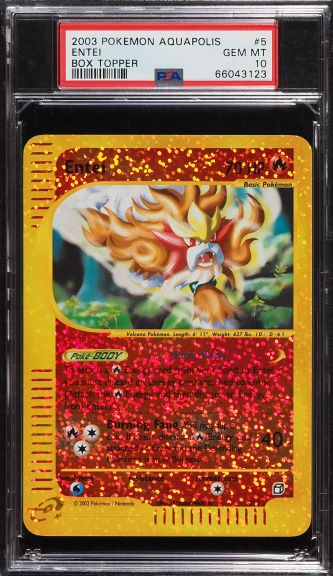 2003 POKEMON JAPANESE AQUAPOLIS BOX TOPPER ENTEI #5 PSA 10 GEM MINT