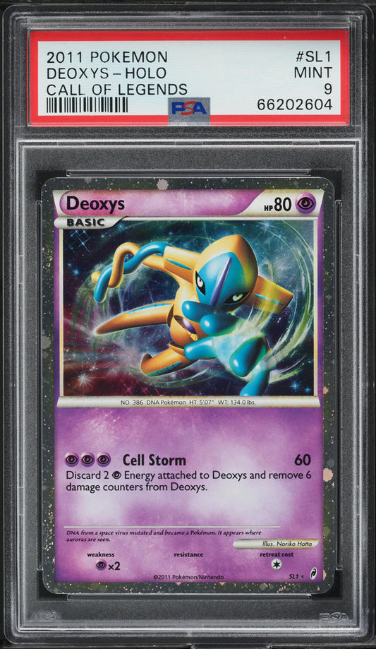 2011 POKEMON CALL OF LEGENDS HOLO SHINY DEOXYS #SL1 PSA 9 MINT