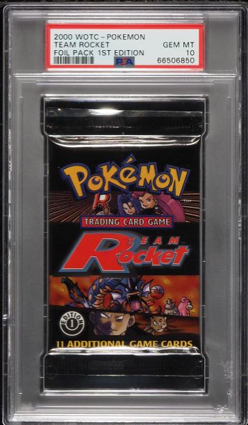 2000 POKEMON TEAM ROCKET 1ST EDITION BOOSTER PACK PSA 10