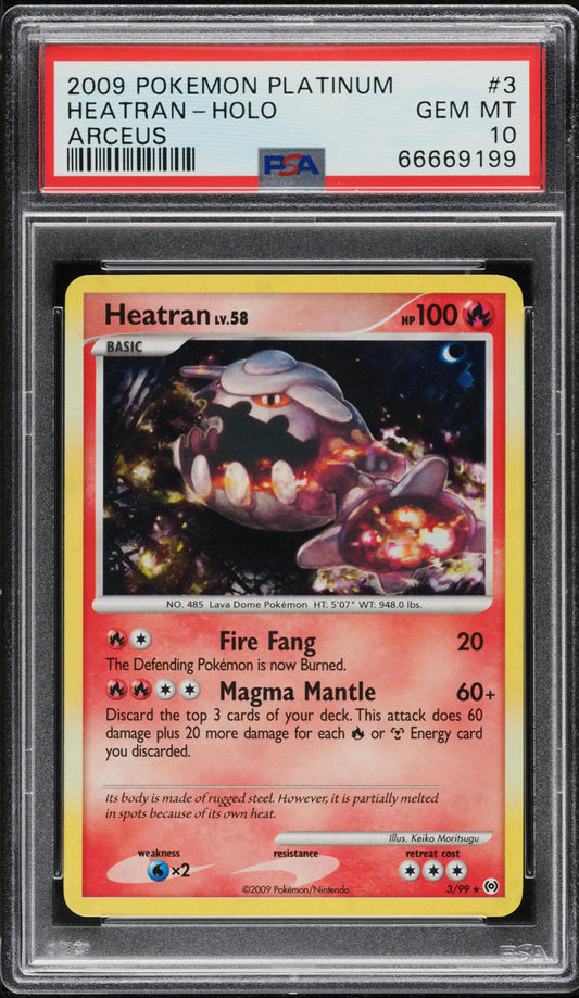 2009 POKEMON PLATINUM ARCEUS HOLO HEATRAN #3 PSA 10 GEM MINT