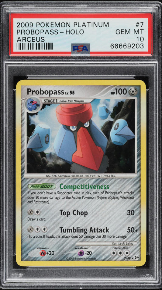 2009 POKEMON PLATINUM ARCEUS HOLO PROBOPASS #7 PSA 10 GEM MINT