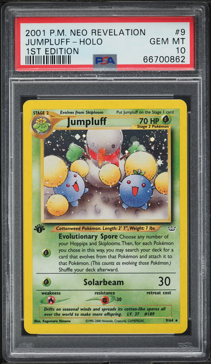 2001 POKEMON NEO REVELATION 1ST EDITION HOLO JUMPLUFF #9 PSA 10 GEM MINT