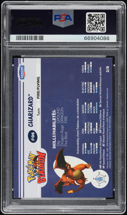 2000 DANONE POKEMON STADIUM TIP SHINY CHARIZARD #2 PSA 9 MINT