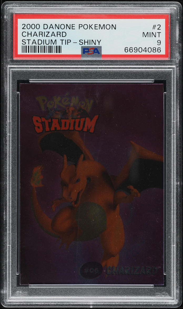 2000 DANONE POKEMON STADIUM TIP SHINY CHARIZARD #2 PSA 9 MINT