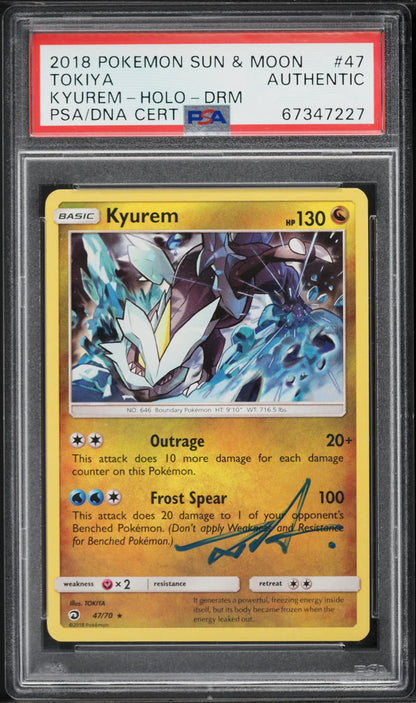 2018 POKEMON SM DRAGON MAJESTY HOLO KYUREM #47 TOKIYA AUTO PSA AUTH