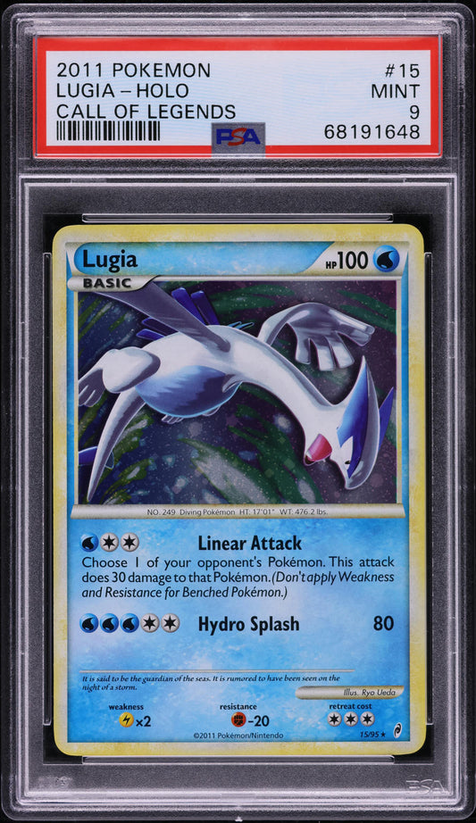 2011 POKEMON CALL OF LEGENDS HOLO LUGIA #15 PSA 9 MINT