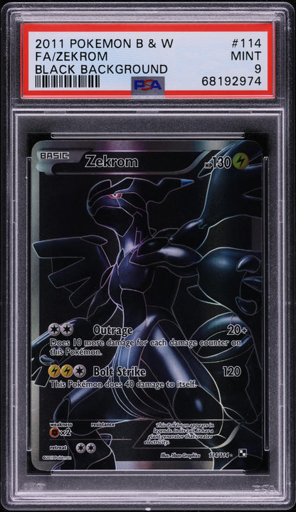 2011 POKEMON BLACK & WHITE FULL ART ZEKROM #114 PSA 9 MINT