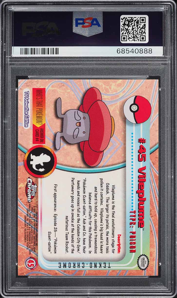 2000 POKEMON TOPPS CHROME SERIES 1 TEKNO VILEPLUME #45 PSA 10 GEM MINT