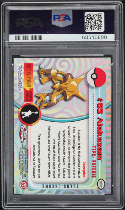 2000 POKEMON TOPPS CHROME SERIES 1 TEKNO ALAKAZAM #65 PSA 10 GEM MINT