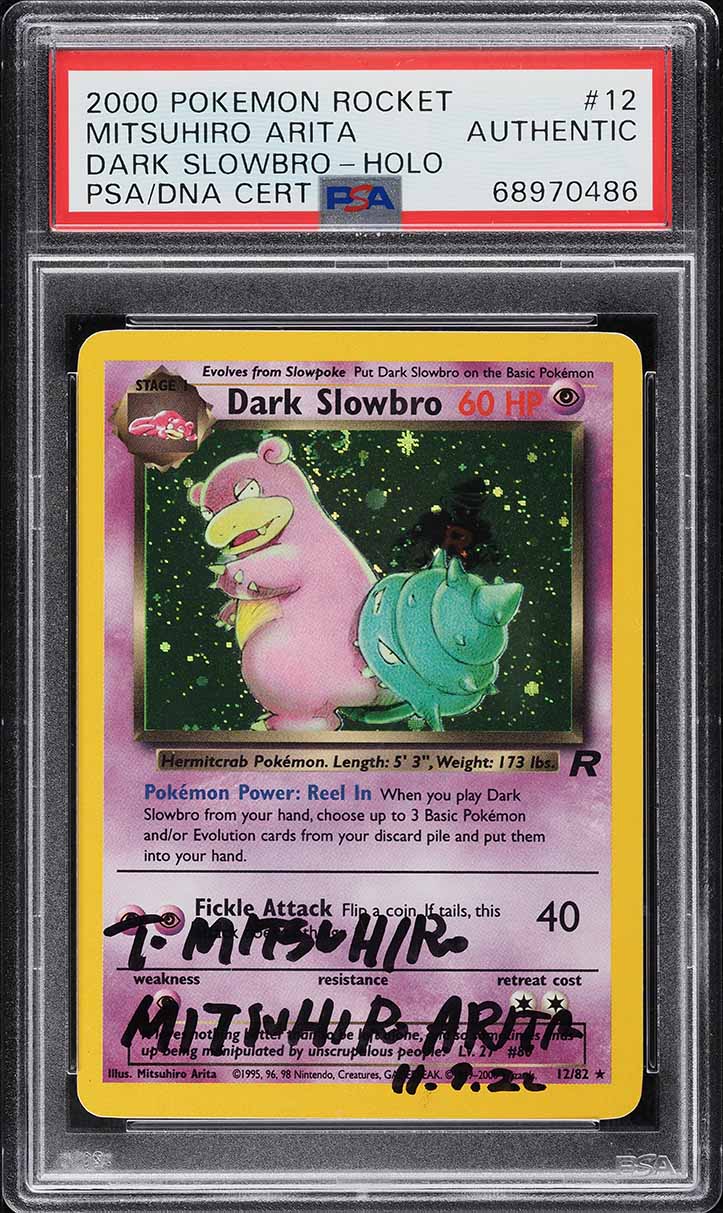 2000 POKEMON TEAM ROCKET DARK HOLO SLOWBRO MITSUHIRO ARITA AUTO #12 PSA AUTH