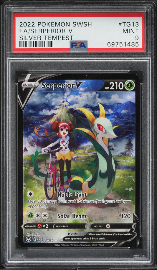 2022 POKEMON SWORD & SHIELD SILVER TEMPEST FULL ART SERPERIOR V #TG13 PSA 9 MINT