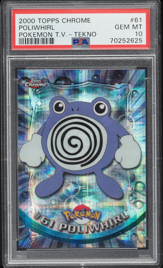 2000 TOPPS CHROME POKEMON T.V. TEKNO POLIWHIRL #61 PSA 10 GEM MINT