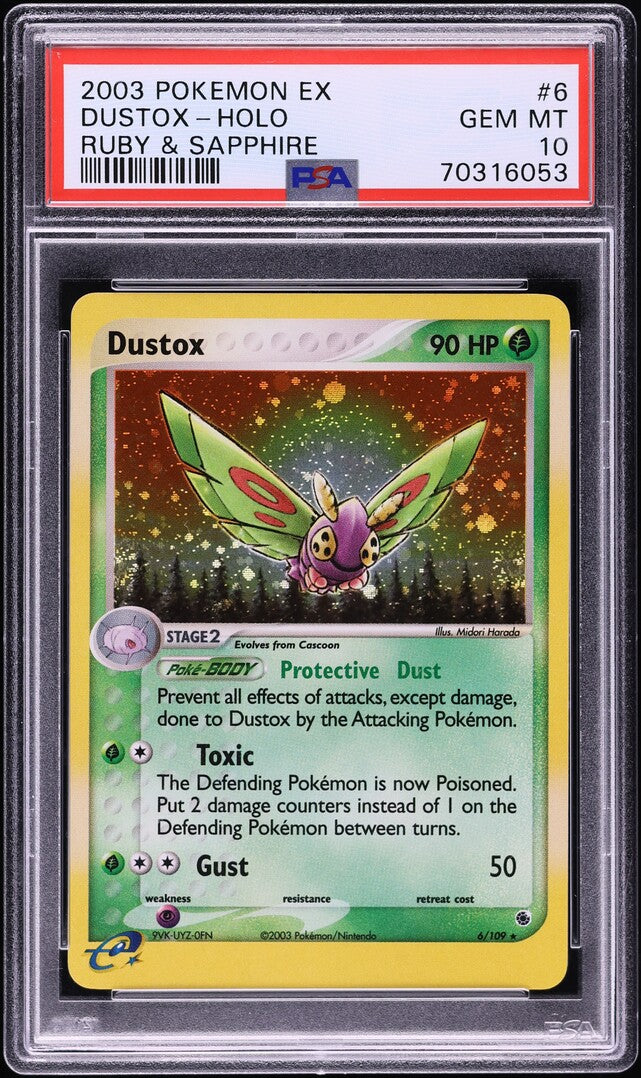 2003 POKEMON EX RUBY & SAPPHIRE HOLO DUSTOX #6 PSA 10 GEM MINT