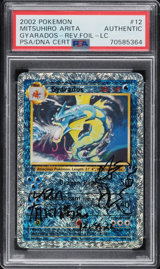 2002 POKEMON LEGENDARY COLLECTION REVERSE HOLO GYARADOS AUTO #12 PSA/DNA AUTH