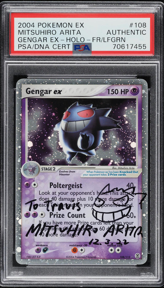 2004 POKEMON EX FIRE RED & LEAF GREEN GENGAR EX #108 ARITA AUTO PSA AUTHENTIC