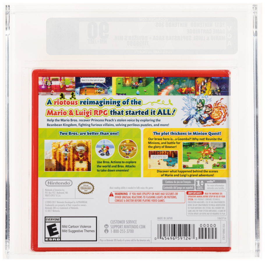 2017 MARIO & LUIGI SUPERSTAR SAGA + BOWSER'S MINIONS NINTENDO 3DS VGA 90 SEALED