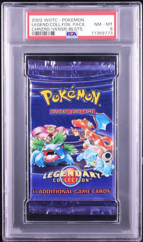 2002 POKEMON LEGENDARY COLLECTION CHARIZARD VENUSAUR BLASTOISE BOOSTER PACK PSA 8