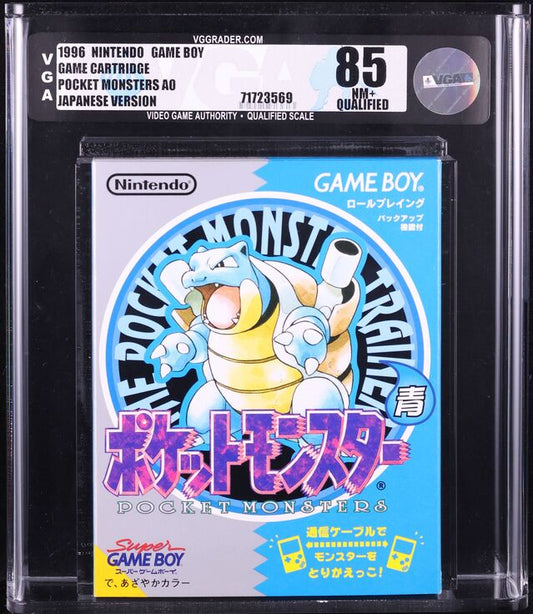 1996 POKEMON BLUE JAPANESE NINTENDO GAME BOY GB VGA 85