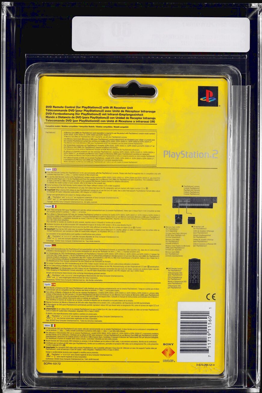 2002 SONY PLAYSTATION 2 PS2 DVD REMOTE CONTROL VGA 80 SEALED