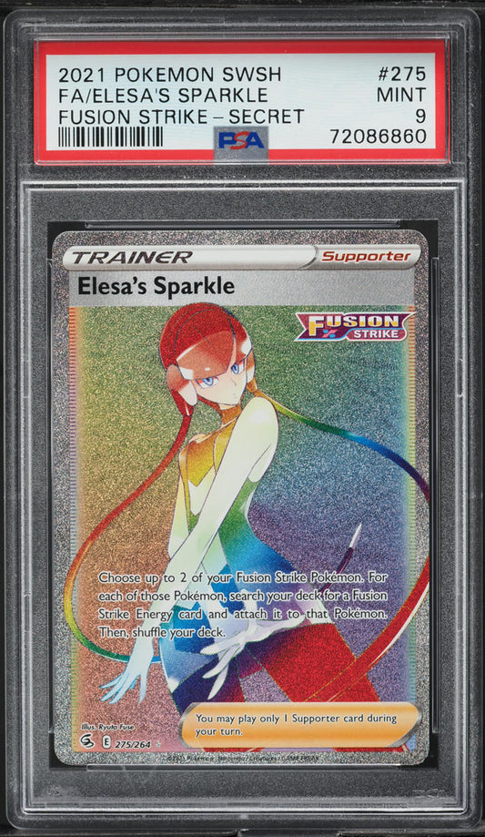 2021 POKEMON SWSH FUSION STRIKE FULL ART ELESA'S SPARKLE #275 PSA 9 MINT