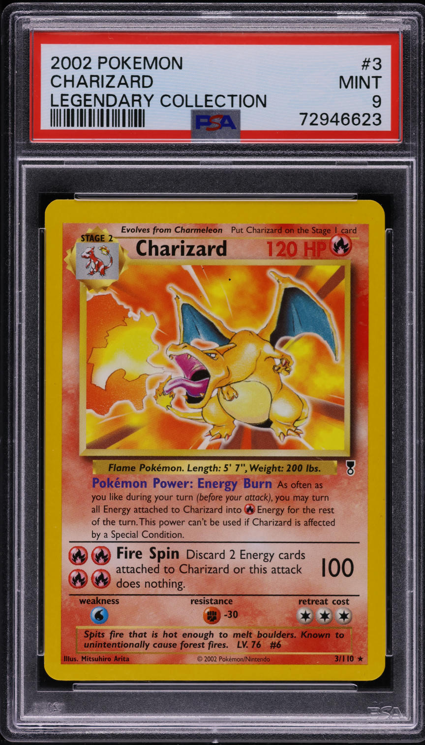 2002 POKEMON LEGENDARY COLLECTION CHARIZARD #3 PSA 9 MINT