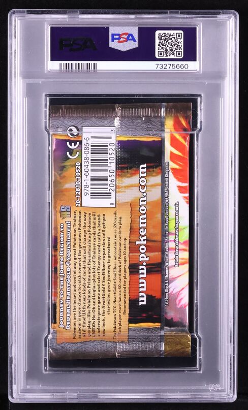 2010 POKEMON HEARTGOLD SOULSILVER HGSS HO-OH BOOSTER PACK PSA 8