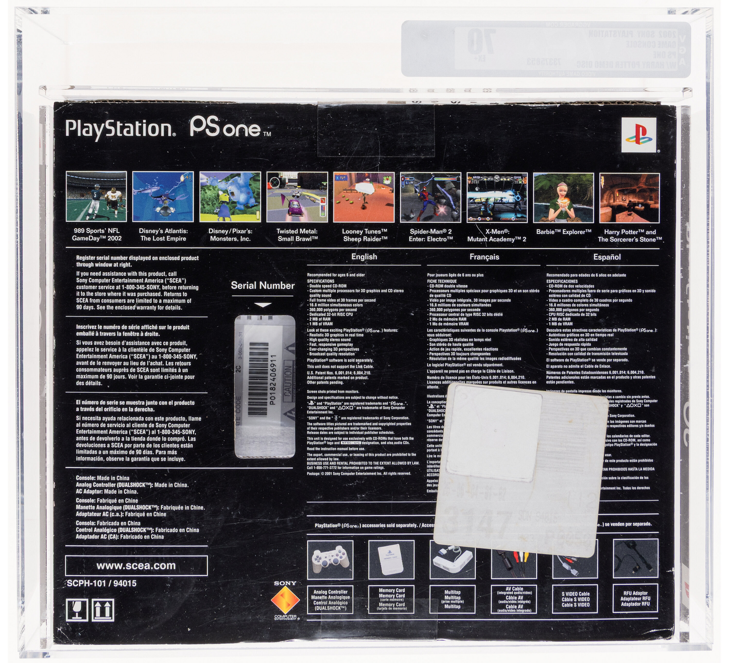 2002 SONY PLAYSTATION PS ONE 1 CONSOLE W/ HARRY POTTER DEMO DISC VGA 70 SEALED
