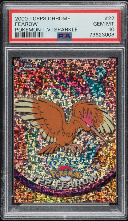 2000 TOPPS CHROME POKEMON T.V. SPARKLE FEAROW #22 PSA 10 GEM MINT