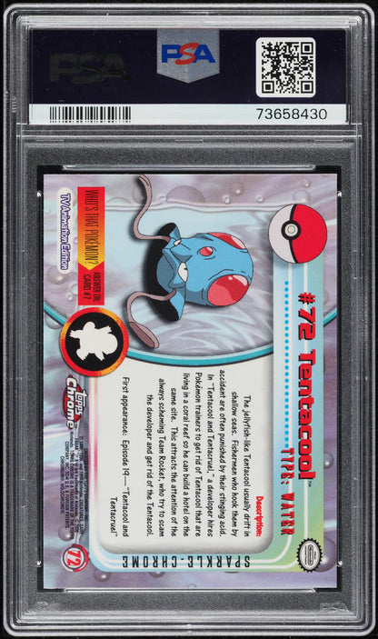 2000 TOPPS CHROME POKEMON SERIES 1 SPARKLE TENTACOOL #72 PSA 10 GEM MINT