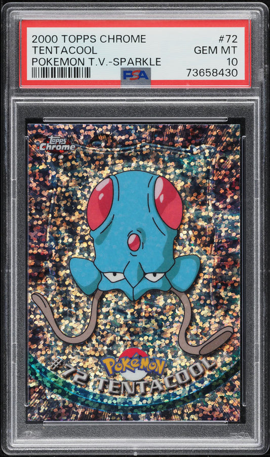 2000 TOPPS CHROME POKEMON SERIES 1 SPARKLE TENTACOOL #72 PSA 10 GEM MINT