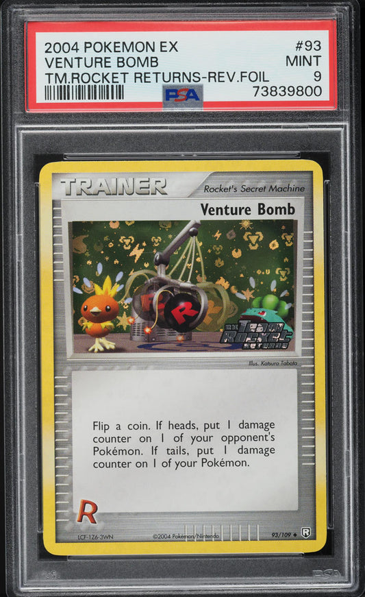 2004 POKEMON EX TEAM ROCKET RETURNS REVERSE HOLO VENTURE BOMB #93 PSA 9 MINT