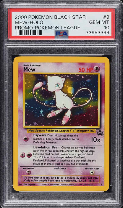 2000 POKEMON BLACK STAR PROMO LEAGUE HOLO MEW #9 PSA 10 GEM MINT