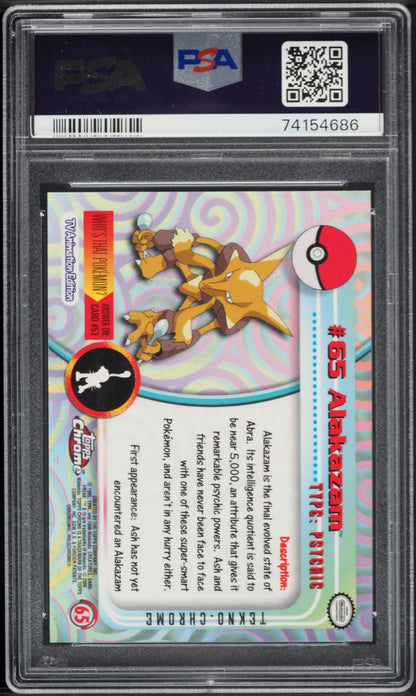 2000 POKEMON TOPPS CHROME SERIES 1 TEKNO ALAKAZAM #65 PSA 10 GEM MINT