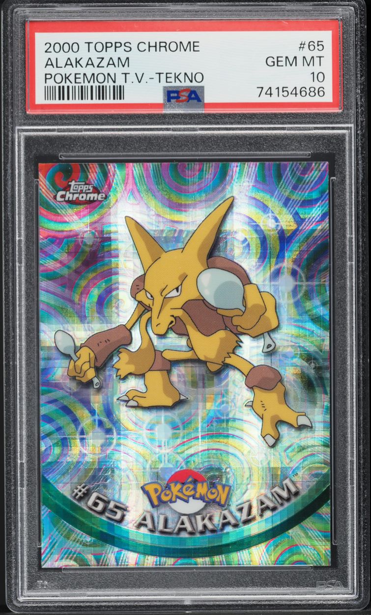 2000 POKEMON TOPPS CHROME SERIES 1 TEKNO ALAKAZAM #65 PSA 10 GEM MINT