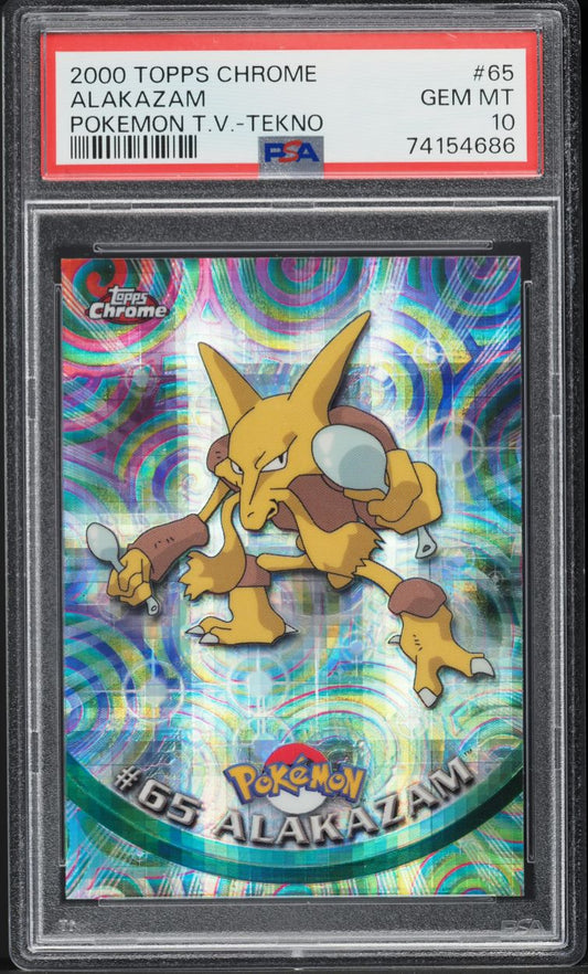 2000 POKEMON TOPPS CHROME SERIES 1 TEKNO ALAKAZAM #65 PSA 10 GEM MINT