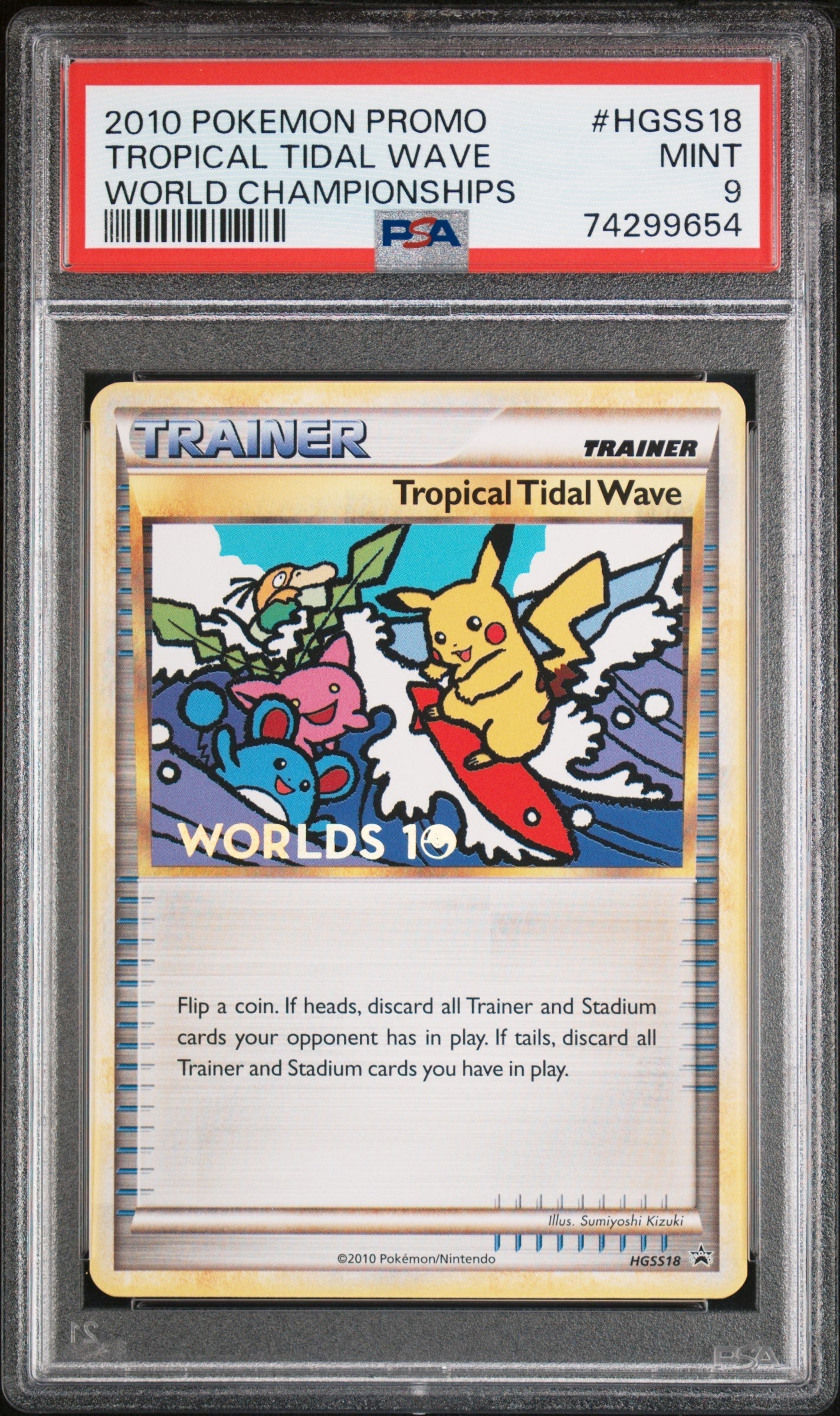 2010 POKEMON WORLD CHAMPIONSHIPS PROMO TROPICAL TIDAL WAVE PSA 9