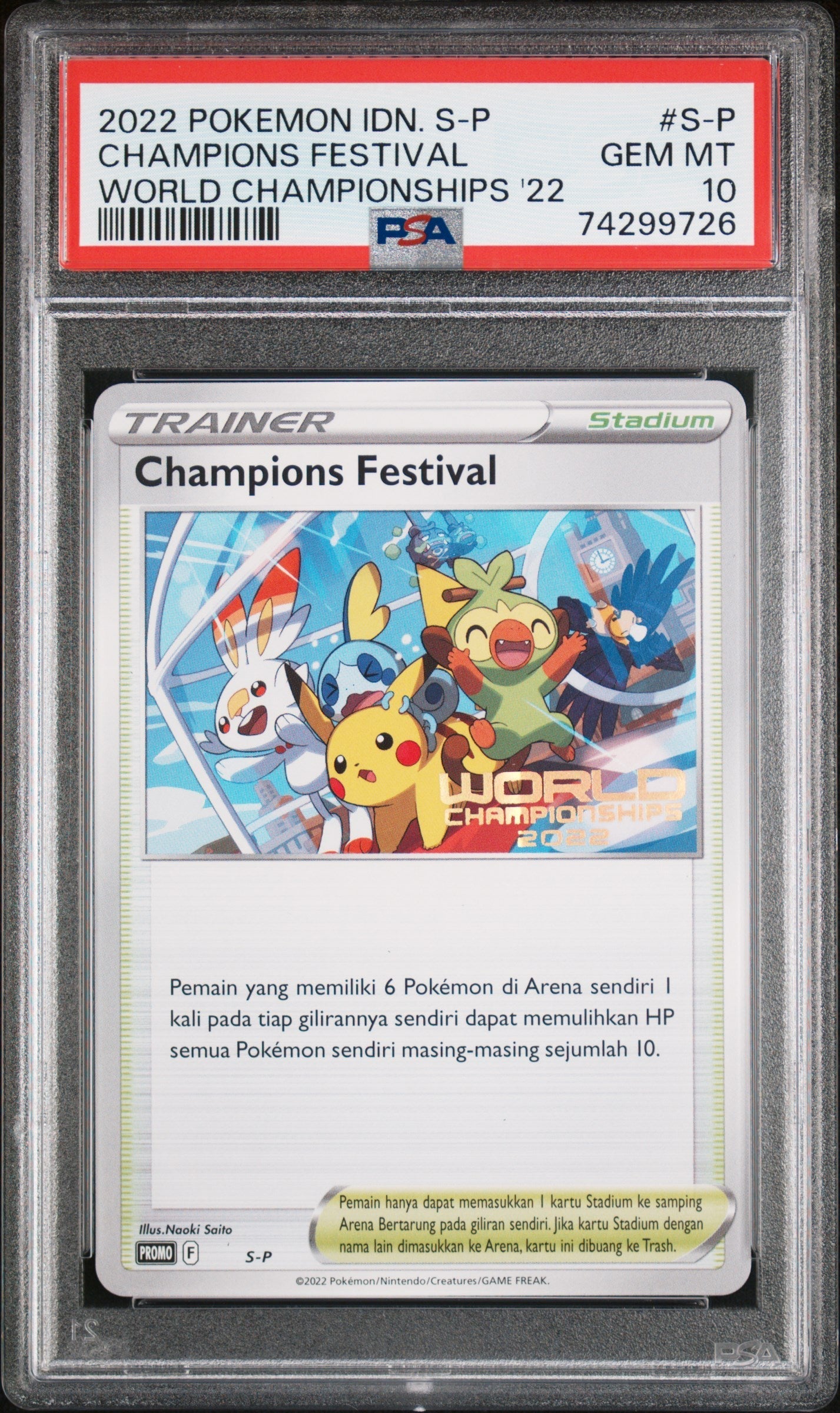 2022 POKEMON INDONESIAN WORLD CHAMPIONSHIPS CHAMPIONS FESTIVAL PSA 10