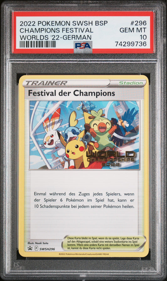 2022 POKEMON GERMAN WORLD CHAMPIONSHIPS CHAMPIONS FESTIVAL PSA 10