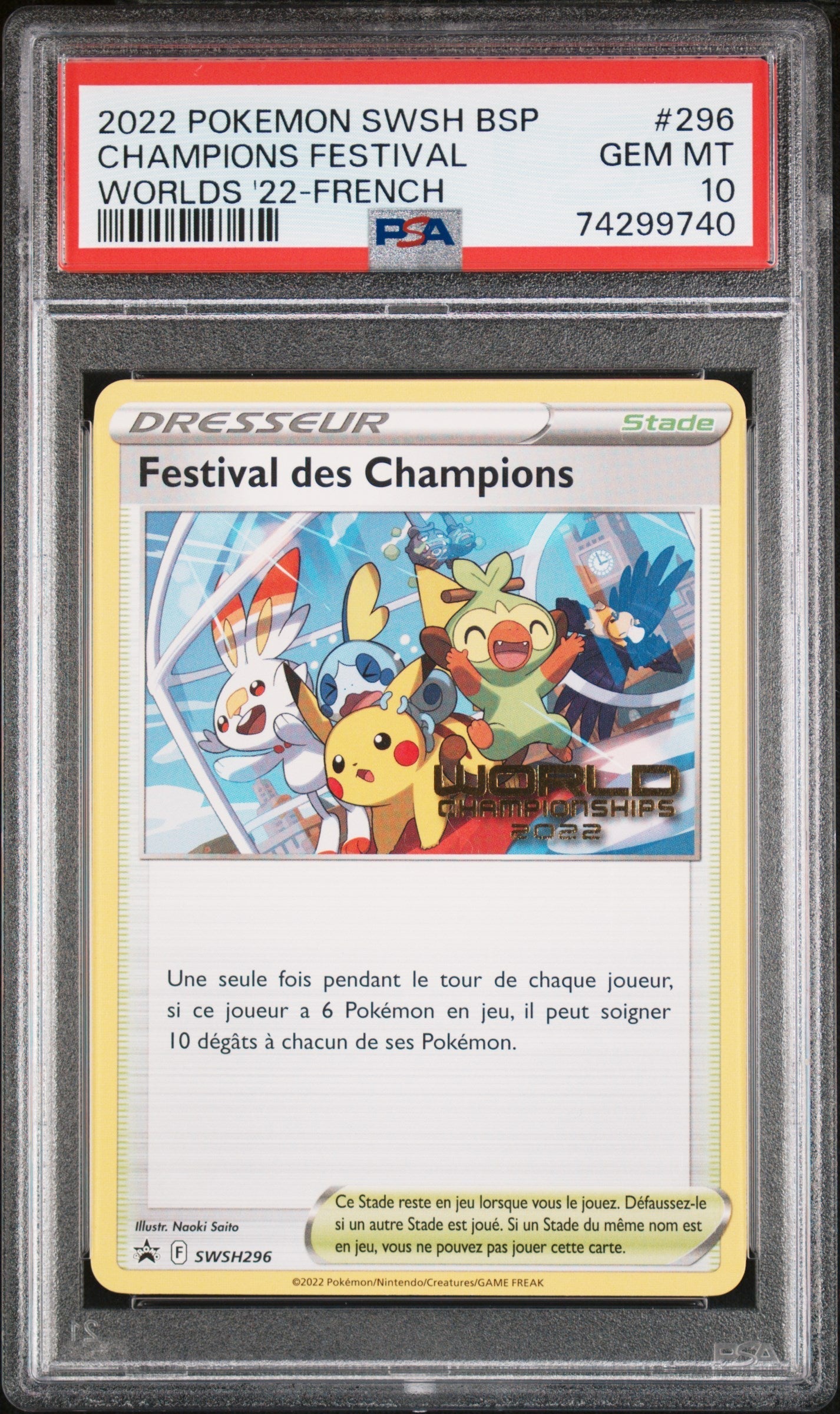 2022 POKEMON FRENCH WORLD CHAMPIONSHIPS CHAMPIONS FESTIVAL PSA 10