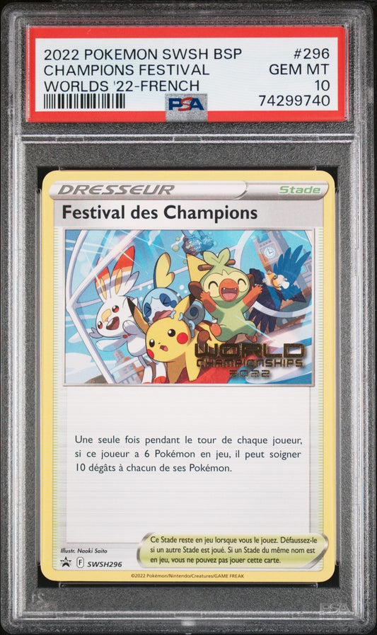 2022 POKEMON FRENCH WORLD CHAMPIONSHIPS CHAMPIONS FESTIVAL PSA 10